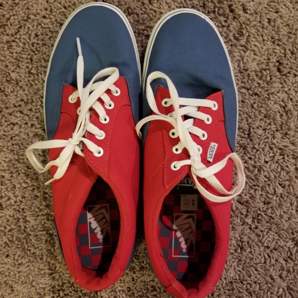 Red/blue two tone Vans size 12
